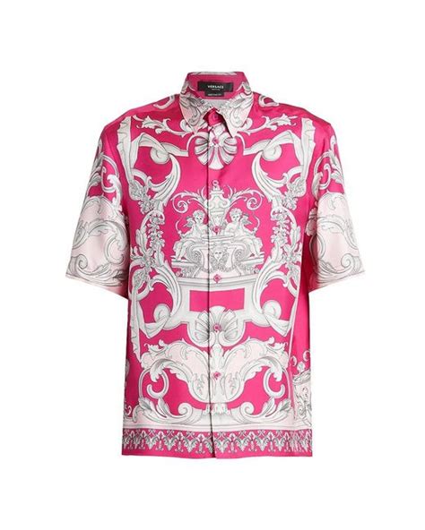 versace pink silk shirt